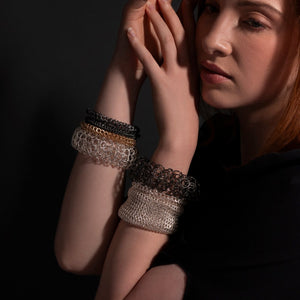 Ervine cuff, silver or oxidised silver